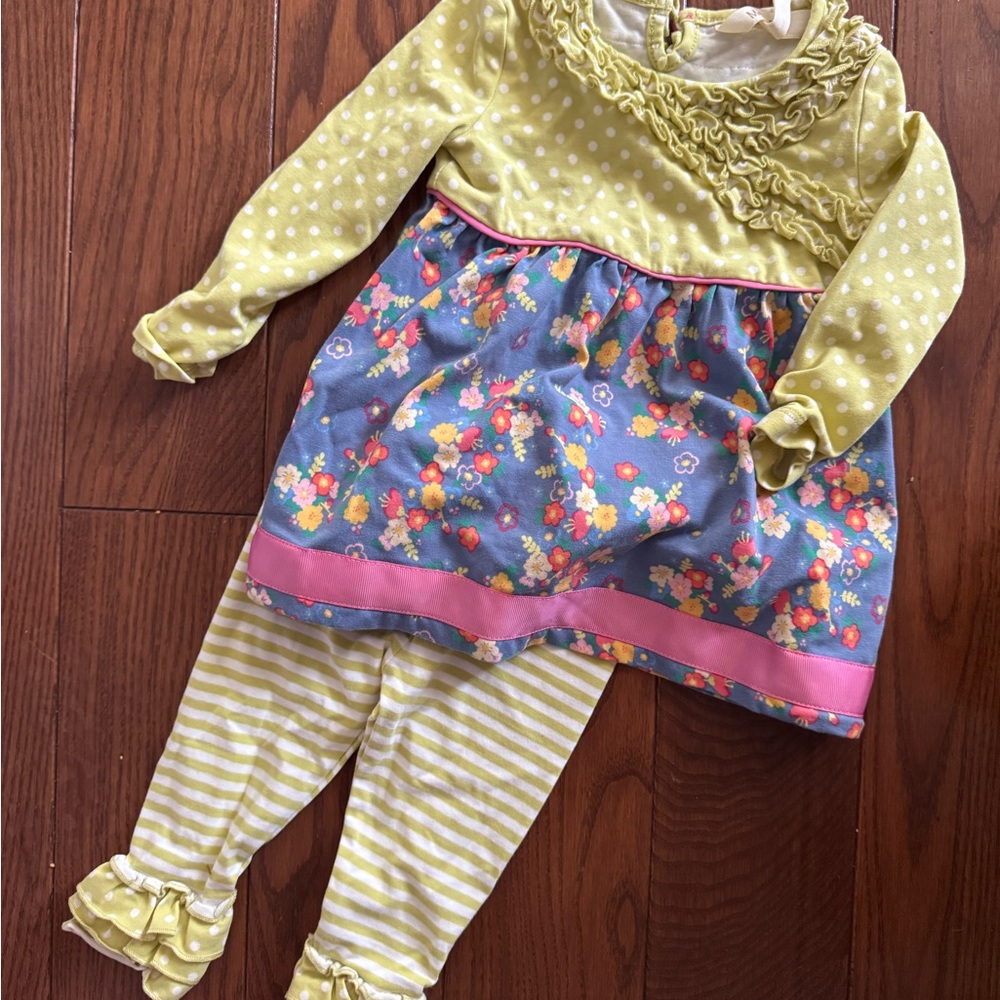 Matilda Jane Yellow and Blue Floral Kids Matching Set